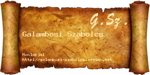 Galambosi Szabolcs névjegykártya