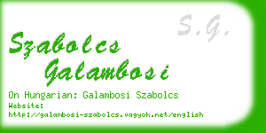 szabolcs galambosi business card
